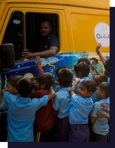 Mobile science lab which visits underserved schools in Bangalore.